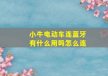 小牛电动车连蓝牙有什么用吗怎么连