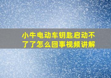 小牛电动车钥匙启动不了了怎么回事视频讲解