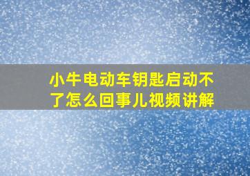 小牛电动车钥匙启动不了怎么回事儿视频讲解