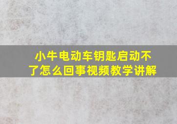 小牛电动车钥匙启动不了怎么回事视频教学讲解