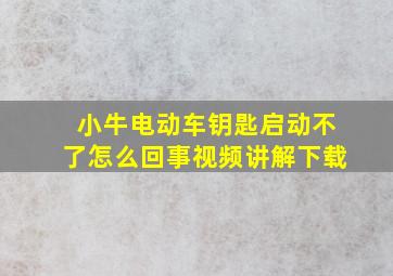 小牛电动车钥匙启动不了怎么回事视频讲解下载