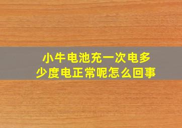 小牛电池充一次电多少度电正常呢怎么回事