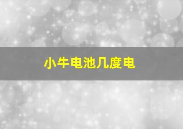 小牛电池几度电