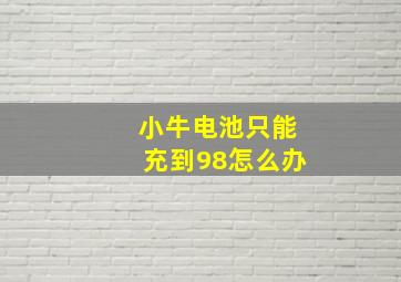 小牛电池只能充到98怎么办