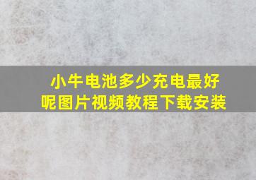 小牛电池多少充电最好呢图片视频教程下载安装