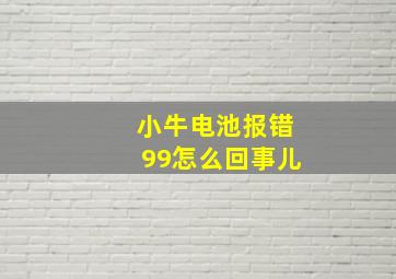 小牛电池报错99怎么回事儿