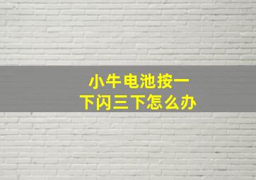 小牛电池按一下闪三下怎么办