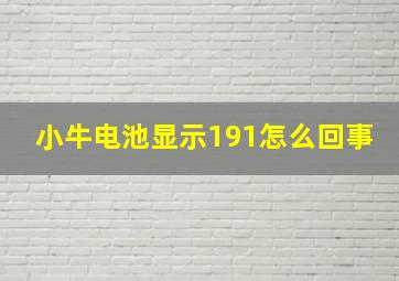 小牛电池显示191怎么回事