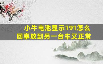 小牛电池显示191怎么回事放到另一台车又正常