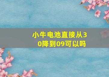 小牛电池直接从30降到09可以吗