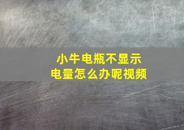 小牛电瓶不显示电量怎么办呢视频