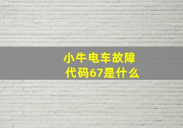 小牛电车故障代码67是什么