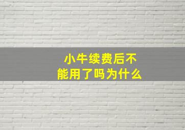 小牛续费后不能用了吗为什么