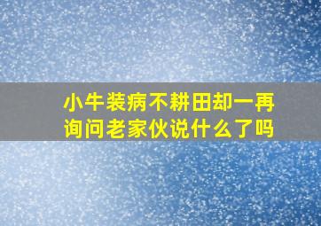 小牛装病不耕田却一再询问老家伙说什么了吗