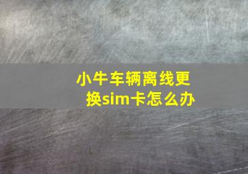 小牛车辆离线更换sim卡怎么办