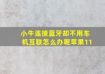 小牛连接蓝牙却不用车机互联怎么办呢苹果11