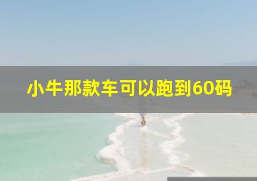 小牛那款车可以跑到60码