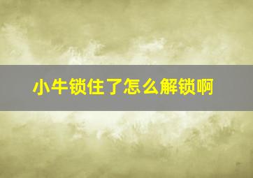 小牛锁住了怎么解锁啊