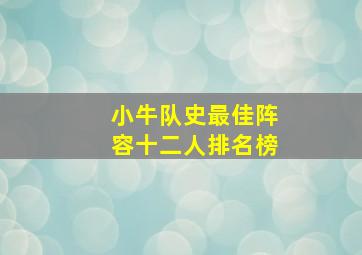 小牛队史最佳阵容十二人排名榜