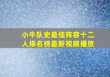 小牛队史最佳阵容十二人排名榜最新视频播放