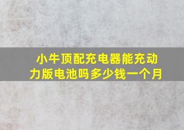 小牛顶配充电器能充动力版电池吗多少钱一个月