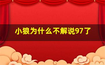 小狼为什么不解说97了