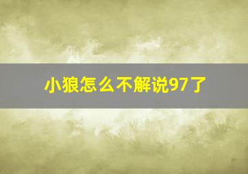 小狼怎么不解说97了