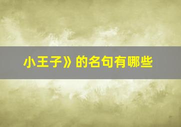 小王子》的名句有哪些