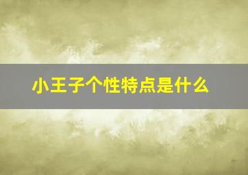 小王子个性特点是什么