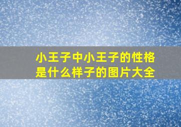 小王子中小王子的性格是什么样子的图片大全