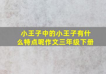 小王子中的小王子有什么特点呢作文三年级下册