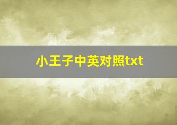 小王子中英对照txt