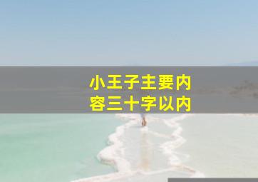 小王子主要内容三十字以内