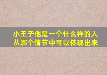 小王子他是一个什么样的人从哪个情节中可以体现出来