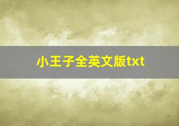 小王子全英文版txt