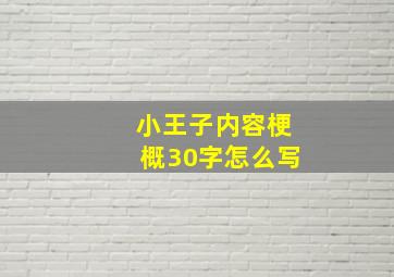 小王子内容梗概30字怎么写