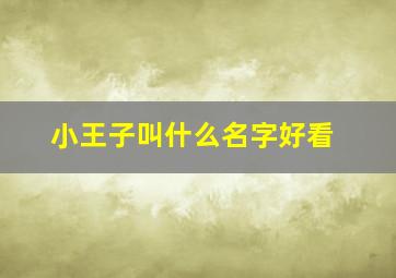 小王子叫什么名字好看