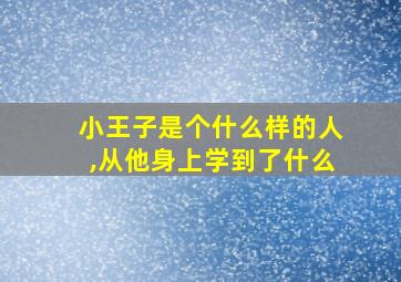 小王子是个什么样的人,从他身上学到了什么