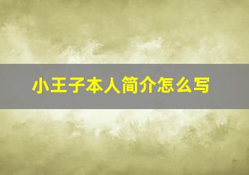 小王子本人简介怎么写