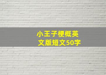 小王子梗概英文版短文50字