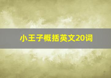 小王子概括英文20词