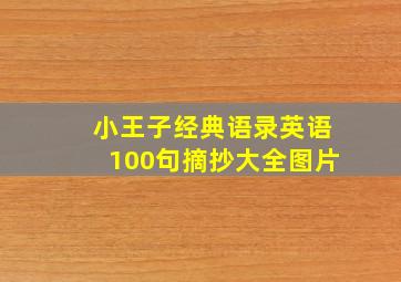 小王子经典语录英语100句摘抄大全图片