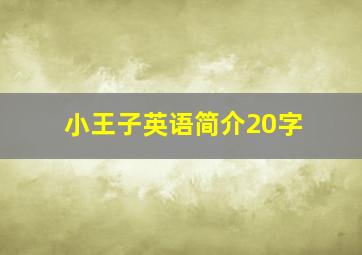 小王子英语简介20字