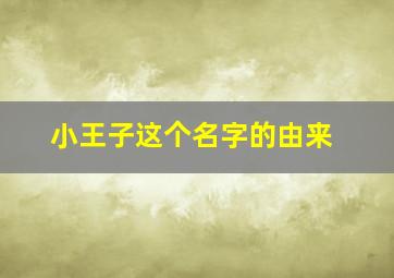 小王子这个名字的由来