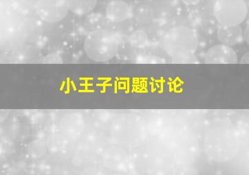 小王子问题讨论