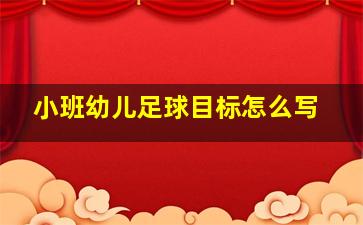 小班幼儿足球目标怎么写