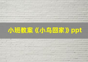 小班教案《小鸟回家》ppt