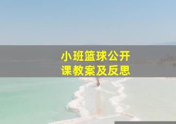 小班篮球公开课教案及反思