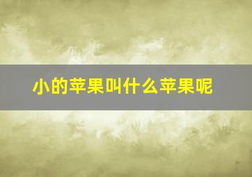 小的苹果叫什么苹果呢