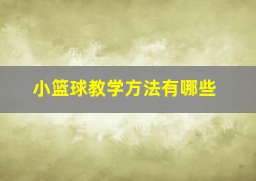 小篮球教学方法有哪些